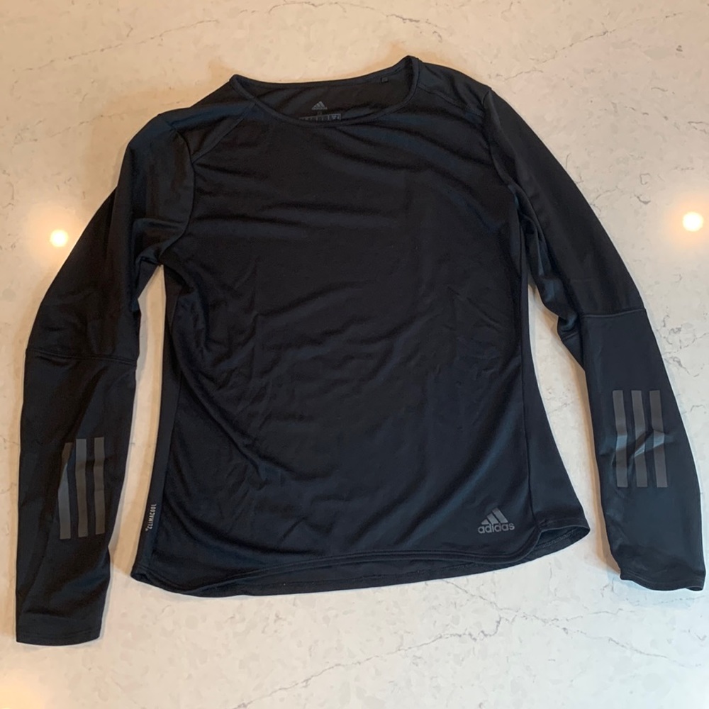 Adidas black long sleeve running shirt